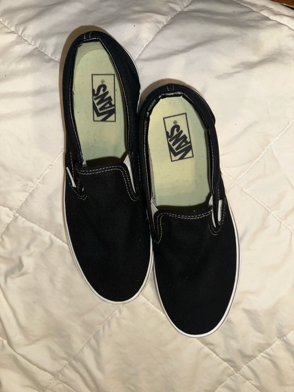 Vans Black Canvas Slip-On Loafers